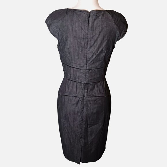 Calvin Klein Charcoal Grey Cotton Sheath Dress in Charcoal Grey Size 6‎ - Picture 5 of 14